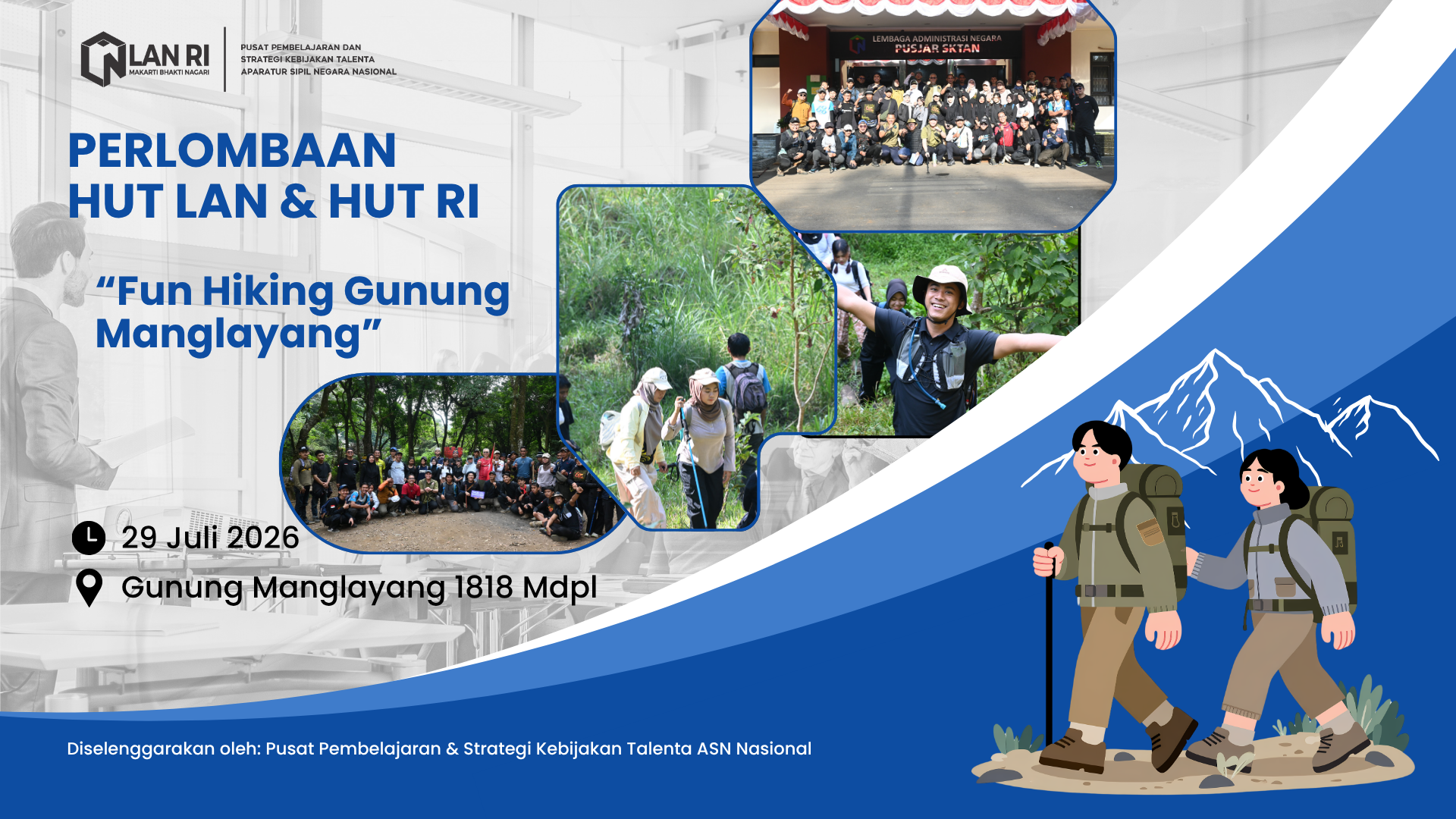 Perlombaan dalam Agenda HUT LAN & HUT RI. Fun Hiking, Rabu 29 Juli 2026