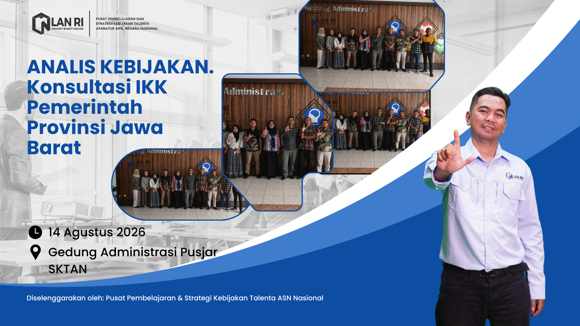 Konsultasi Indeks Kualitas Kebijakan Pemerintah Provinsi Jawa Barat, Jum'at, 14 Agustus 2026.