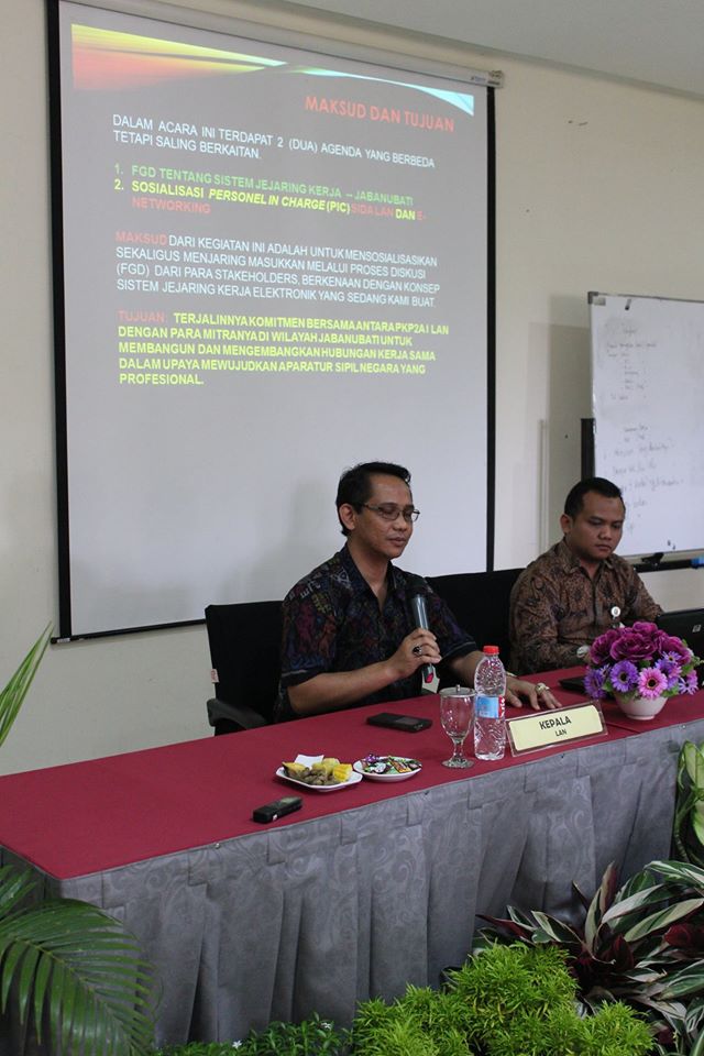PKP2A I LAN dalam hal ini Bidang Diklat Aparatur sedang dalam proses menyusun sistem informasi JABANUBATI (Jawa Bali-Nusatenggara-barat Nusa-Tenggara Timur)