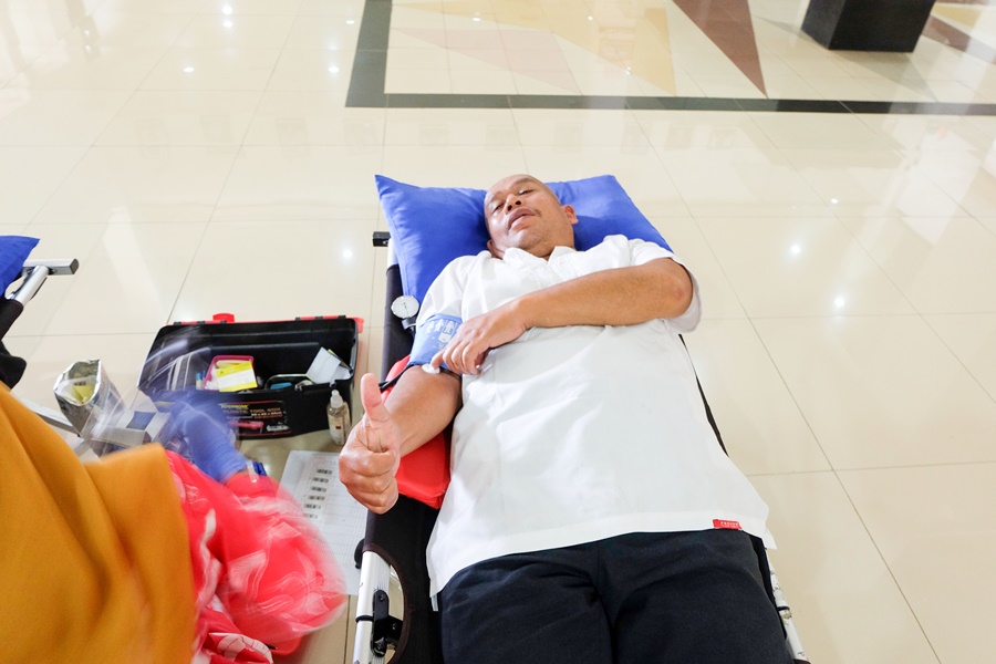 Kegiatan Donor Darah yang merupakan kerjasama antara PMI Kab. Sumedang dengan Puslatbang PKASN LAN