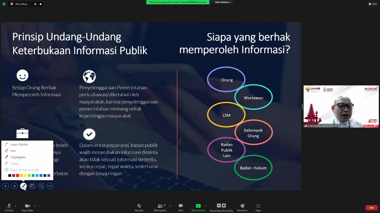 Tingkatkan Keterbukaan, PPID Kementerian PANRB Dorong Klasifikasi Informasi Publik