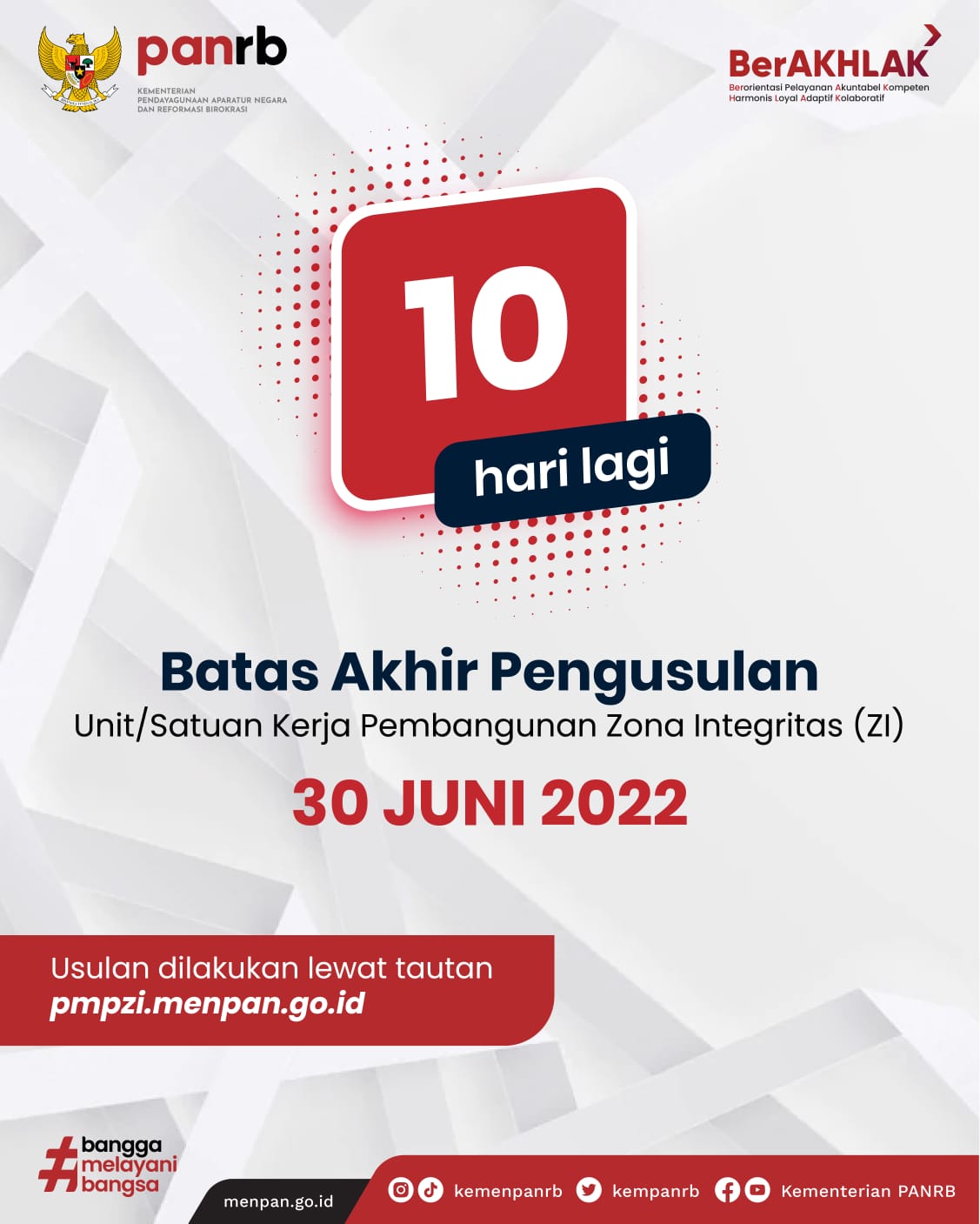 Sepuluh Hari Jelang Batas Pengusulan Zona Integritas pada Akhir Juni 2022