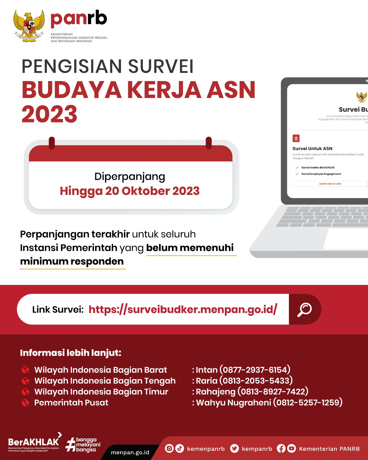 Survei Budaya Kerja ASN 2023 Diperpanjang Hingga 20 Oktober