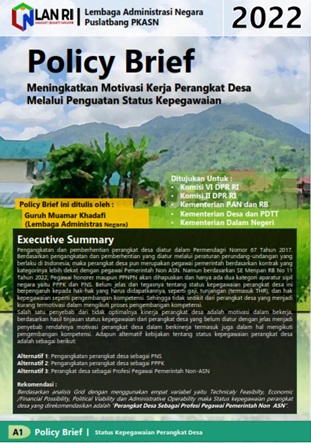 Policy Brief Meningkatkan Motivasi Kerja Perangkat Desa Melalui Penguatan Status Kepegawaian