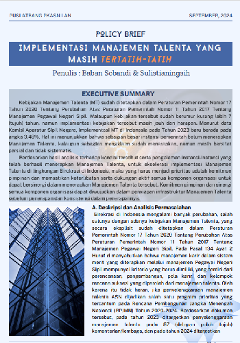Implementasi Manajemen Talenta Yang Masih Tertatih Tatih