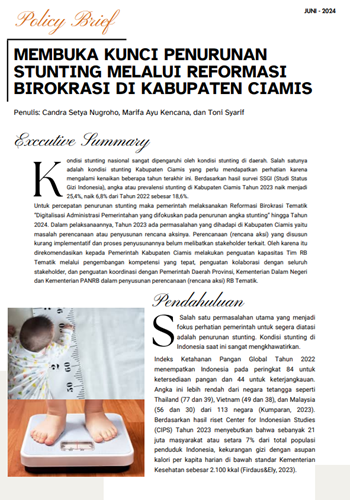 Membuka Kunci Penurunan Stunting Melalui Reformasi Birokrasi Di Kabupaten Ciamis