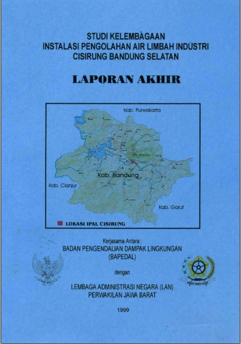 Laporan Akhir Studi Kelembagaan Instalasi Pengolahan Air Limbah Industri Cisirung Bandung Selatan