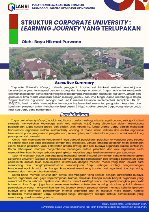 Struktur Corporate University :  Learning Journey Yang Terlupakan