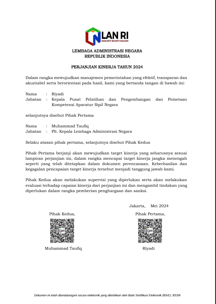 Perjanjian Kinerja Tahun 2025
