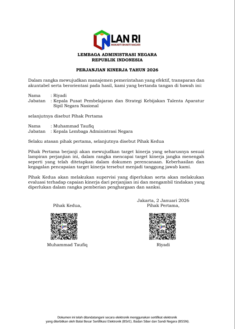 Perjanjian Kinerja Tahun 2026