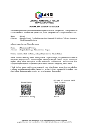 Perjanjian Kinerja Tahun 2026 Revisi 1